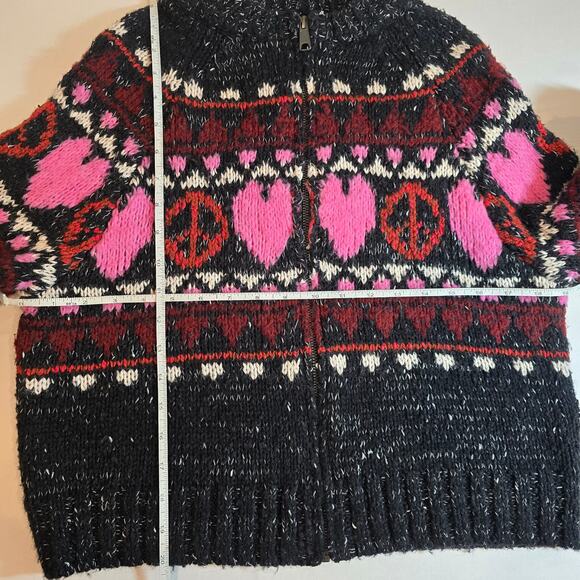 Pilcro by Anthropologie Peace Love Icon Zip Up Sweater Retails $168 - Picture 9 of 12